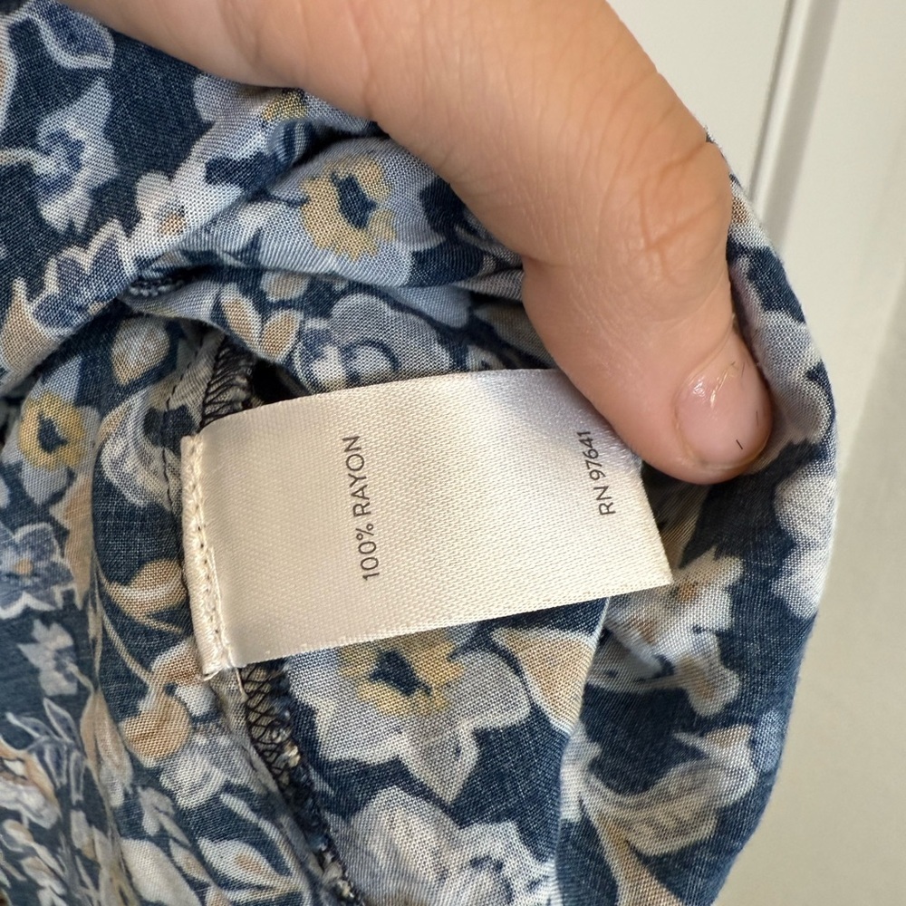 J. Jill Blue and Tan Floral Midi Dress - Picture 4 of 7